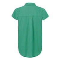 Modni ljetni plus veličine vrhova bluza kratki rukav za slobodno vrijeme ženske majice zelene s