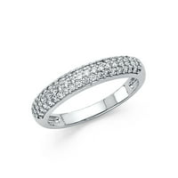 Čvrsti 14K bijeli zlatni prsten kubični cirkonij CZ godišnjica vjenčanica veličine 8