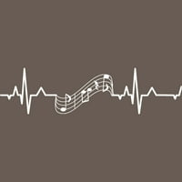 Muzičko osoblje Heartbeat TEE Heartbeat do glazbenih nota Ženska siva heather grafički trkački trkački