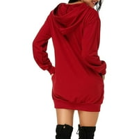 Haljina od proreza za žene Ženska modna tiskana duhovito dukserice Hoodie Modne haljine za žene plus veličine casual crveni xxxl