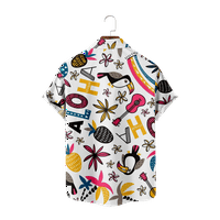 Ljetni modni uzorak dječaci Havajska majica cvjetni ispis kratkih rukava odjeću za odmor za odmor do majica za muškarce, c-5xl