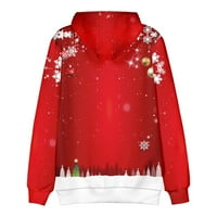Knit Hoodie Muškarci Modni povremeni božićni 3D ispisani džemper džep s dugim rukavima TOP džemper dukseri Top s kapuljačom