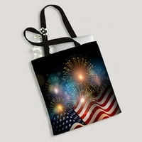 Zastava države Sjedinjene Države Dan neovisnosti Četvrti jul Proslavite platnu torba za ponovnu upotrebu TOTE Trgovinske torbe Tote torba 14 16