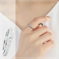 KUKOOSONG METORINI DAN Pokloni Dvoslojni dijamant cool dama prsten za vjenčanje za venčanje prsten za vjenčanje vjenčanje za rođendan Valentinovo nakit pokloni za žene f