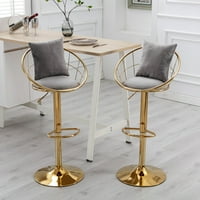 Okretni baršunaste bare stolice set od 2, moderne kolibene stolice sa zlatnim metalnim okvirom sa zlatnim