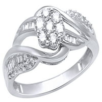 Bijeli prirodni dijamantski prsten za dijamant u 10k bijelo zlato