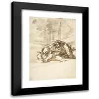 Francisco de Goya Crni moderni uokvireni muzej umjetnički print pod nazivom - muškarac uboda drugog