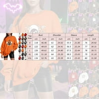 Sehao Womens casual labav fitilj solidna Halloween Sweet Printhed rame bez rukava tamno siva l