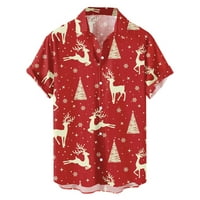 Muški božićni santa 3D digitalni tipka za digitalni tisak rever kratki rukav majica TOP majica T majice