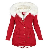 Sanviglor Dame zadebljana jakna Čvrsta boja kaput dugih rukava na kaputu sa kaputima sa kapuljačom zimski