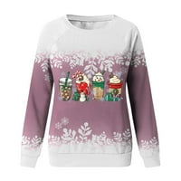 Izlasci vrhovi za žene, žene vježbanje ženske božićne majice Ženski pulover Top snjegović Print Casual