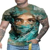 Grianlook Muns T majice Cross Print bluza Kratki rukav Ljetni vrhovi Muškarci Baggy Tee Majica Comfy Crew Pulover 5 # S