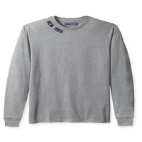 Daxton Premium New York Muškarci dugih rukava majica ultra mekani srednje težine pamuk, HGRAY TEE POVY PISME 3XL