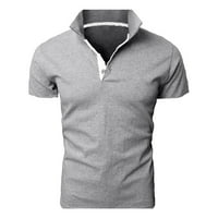 HOMCHY MAN kratki rukav Ležerne majice Slim Fit košulje Kontrastne boje Patchwork Majice, Muška modna