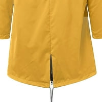 Žene Čvrsta traka kišne jakne na otvorenom plus vodootporan kapuljač s kapuljačom, žuti, m