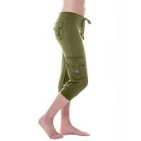 Plus size Žene Ljetni teret Hiking Capri hlače sa džepovima Casual Slim Yoga Workout konusne pantalone