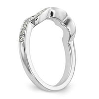 14k bijeli zlatni prsten za prsten za vjenčanje zaobljene standardne dijamantske runde, veličine 8
