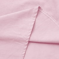 Ljetne haljine za žene V-izrez boemijski čvrsti mini a-linijski klub Haljina kratkih rukava ružičasta