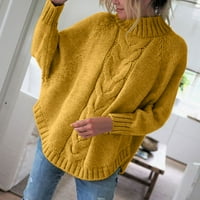 Absuyy modni prevelizirani džemperi za žene poklon - udobnost labave fit solid boja kornjača TURTLENECK