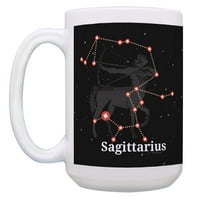 Thiwe halje horoskopski pokloni Strijelac Šolja Sagittarius Rođendanski pokloni Cool Astrology Pokloni 15oz Kup Multi