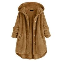 Zimski kaputi za žene Zpanxa Women Plus veličina casual visokih kaputa s dugim rukavima, čvrste jakne
