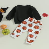 Nituyy Baby Boys Girls Halloween Outfits dukserica s dugim rukavima + hlače od bundeve postavljene odjeću