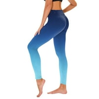 Žene casual gamaše bešavne vježbanje semafori kompresiju teretane za vježbanje trčanja hlače plavi xl
