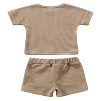 Capreze toddler elastični struk mini pantalone majice + hlače Labavi kratki rukav na vrhu ljetne odjeće