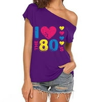 Smihono ženske modne tuničke majice Prodaja hladno ramena kratki rukav ženski vrhovi volim 80-ih tinejdžerke