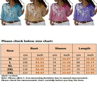 Beiwei Dame Osnovni cvjetni vrhovi tiska Dugih rukava Torgy bluza Žene Rezervirajte VACT OL Tunic