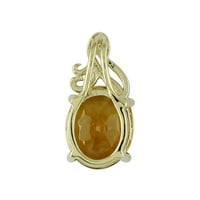 Carillon Citrine u novembar Roštilj Prirodni draguljski ogrlica Privjesak 18K žuti zlatni nakit