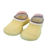 Woobling Girls Boys Prvo hodanje cipele predzalker čarape tenisice pletene gornje sprat čarape za dojenčad rastezanje gumene jedinice casual žuti 8c-9c