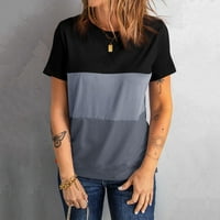 Vrhovi useva za žene koje odgovaraju labavoj kratkih rukava Svestrana košulja u boji TEE Black XL