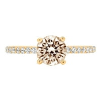 1.51ct okrugli šampanjac simulirani dijamant 18k žuti zlatni godišnjički angažman prsten veličine 8