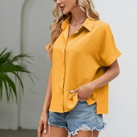 Ljetna ženska bluza pune boje labave majica kratkih rukava žensko jednostavno elegantno djelo Svakodnevna odjeća