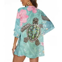Daqian Cardigani za žene plus veličine Ženska šifon boemijski kimono Cardigan Casual Labavi plaža Cardigan