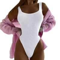 Jedno kupaće kostimi skromne čvrste temmeske kontrole visokog struka scoop vrat zamotavanje Monokini kupaći kostimi za kupanje za žene
