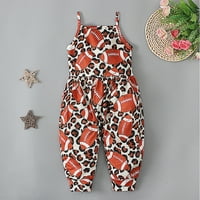 Lovskoo Toddler Kids Boys Girls Ljeto Slatki ragbi Print Suspenders ROMPER kombinezon za bebe smeđe