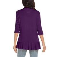 AUFMER jakne za čišćenje za žene dame rukave modna casual udobna bluza u boji kardigan