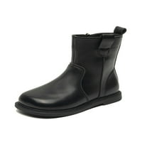 Woobling unise dječje udobne zimske cipele zip up patle casual neklizajući stan kratki boot crni 10c