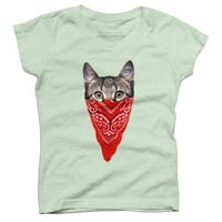 Gangster Cat Girls Mint Green Graphic Tee - Dizajn od strane ljudi XL