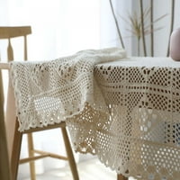 Catlerio Creative Crochet čipkaste stoblecloth pravokutni pleteni pleća za stol pamučna bež