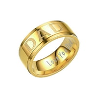 Dan Očev dan Regulirani nakit moda Retro srebrni otac pisma prsten šarm muški nakit prsten, 7