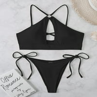 Ženska kostim kostim kostim u boji, Halter Cut Bikini s kravatom bočnim donjem set kupaći kostim kupaćim