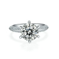 Toyella s srebrnim pozlaćenim bijelim zlatnim moissitnim dijamantnim prstenom za žene srebrna 10