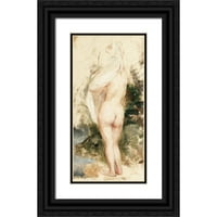Éon François Comerre Black Ornate uokviren dvostruki matted muzej umjetničko ispis pod nazivom: Studija gole žene
