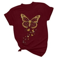 Ženska majica Lenago, smiješna slatka skraćenica Slatka kratkih rukava majica leptir za štampanje poklon vrhova bluza za žene na klirensu
