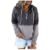 Ženske Y2K dukseve pola zip pulover dugih rukava Ležerne prilike Ležerne prilike pulover sa džepom prevelizirane