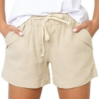 Dqueduo ženske kratke hlače plus veličine Comfy crteže casual kratke hlače Elastični struk džep labave