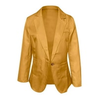 Meichang Plus Veličina Blazer za žene Modni casual dugih rukava Slim Lapl dugme Cardigan Solid Jacket Radna kancelarija